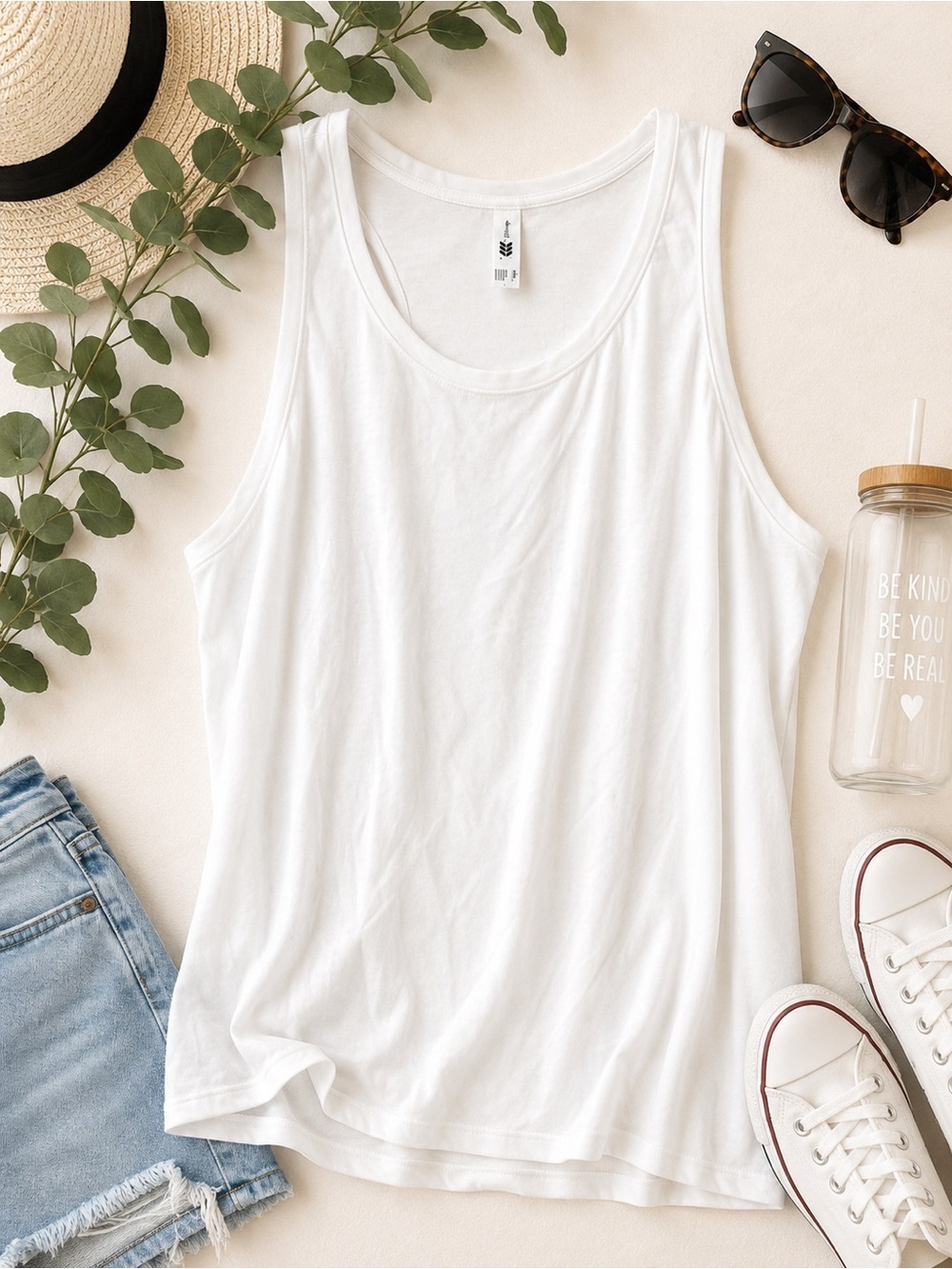 all in motion White Women's Tank Top - Sleeveless Scoop Neck